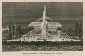 Illuminierte Brunnen auf der Kolonial- und Indien-Ausstellung