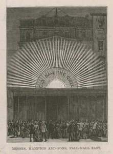 Illuminationen schmücken Messrs Hampton und Sons