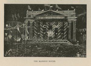 Illuminationen und Dekorationen schmücken das Mansion House