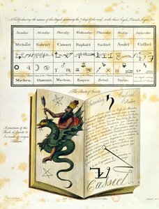 Illustrierte Seite aus einem Zauberbuch The Magus von Francis Barrett, 1801 von English School