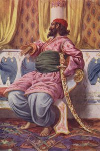 Illustration für Ali Baba und die vierzig Räuber (Farblithographie)