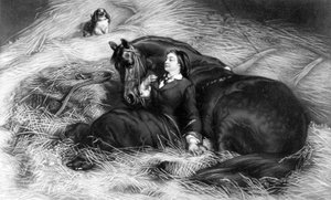 Illustration von Mädchen mit Pferd, nach Rosa Bonheur, 19. Jahrhundert von English School