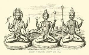 Bilder von Brahma, Vishnu und Shiva von English School