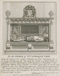 In der Kirche von St. Catherine Cree liegt der Körper von Sir Nicholas Throkmorton von English School
