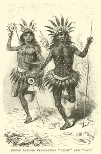 Indische Tänzer, die Nacht und Tag darstellen von English School