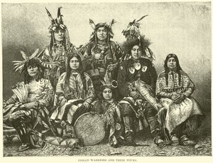 Indianische Krieger und ihre Frauen