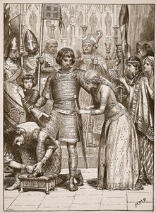 Einführung in den Ritterorden, Illustration aus Cassells Illustrierter Geschichte Englands