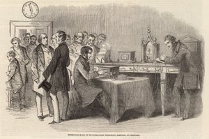 Instrumentenraum der Submarine Telegraph Company in Cornhill