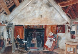 Innenansicht des Cruck Cottage, möglicherweise Shipley Glen