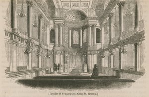Innenraum der Synagoge in Great St Helens, London von English School