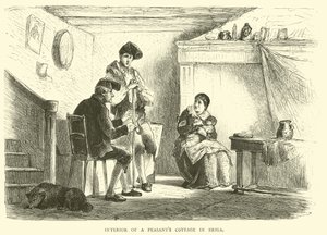 Inneres eines Bauernhauses in Briga von English School