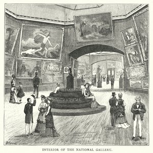 Innenansicht der Nationalgalerie (Stich)