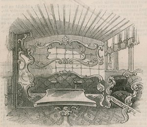 Innenraum des königlichen Eisenbahnwagens von English School