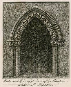 Innenansicht der Südtür der Kapelle unter St. Stephens von English School
