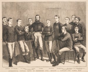 Internationales Fußballspiel im Kennington Oval: England gegen Schottland - Das schottische Team, aus The Graphic, 1879 von English School