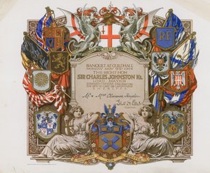 Einladung zu einem Bankett in der Guildhall, London, am 9. November 1914
