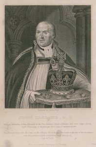 John Ireland, der die Krone bei der Krönung Seiner Majestät König Georg IV. hielt von English School