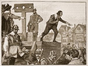 John Lilburne auf dem Pranger, Illustration aus Cassells Illustrierter Geschichte Englands von English School