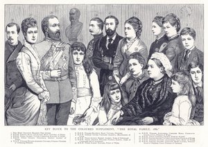 Schlüsselblock zum Farbzusatz, Die königliche Familie, 1880 von English School