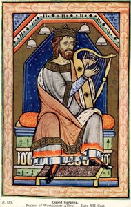 König David spielt die Harfe von English School