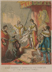 König Edward VI. gewährt die Charta der Bluecoat School