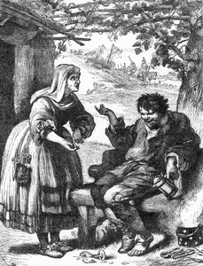 Der Widerspenstigen Zähmung - Illustration in „Werke komplett von William Shakespeare“ 1866 - Die Illustrationen und die allgemeine Form dieser Ausgabe sind von Cassell