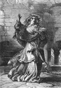 Lady Macbeth (Akt II) - Illustration in „Werke komplett von William Shakespeare“ 1866 - Die Illustrationen und die allgemeine Form dieser Ausgabe sind von Cassell