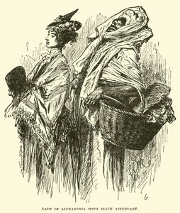 Dame von Alexandria mit schwarzem Diener von English School