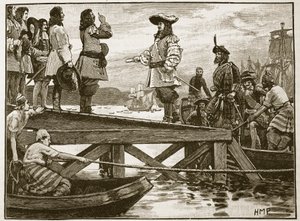 Landung von Marschall Schomberg in Carrickfergus, Illustration aus Cassells Illustrierter Geschichte Englands von English School