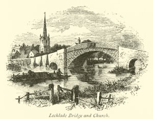 Lechlade Brücke und Kirche