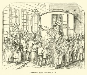 Das Gefängnisfahrzeug beladen von English School
