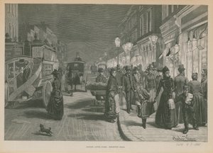 London nach Einbruch der Dunkelheit: Brompton Road von English School