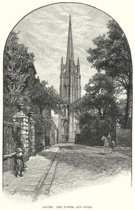 Louth: Der Turm und der Turmspitze (Gravur)