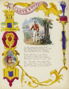 Liebe & Pflicht, britische Valentinskarte von English School