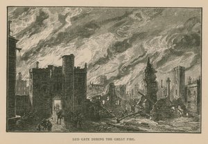 Ludgate während des Großen Brandes