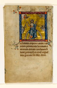 MS 1-2005, fol. 8v: Christus im Gericht, Miniatur aus dem Macclesfield Psalter, Use of Sarum, Ostanglien, um 1330