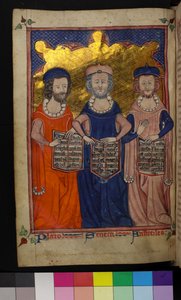 MS Hunter 231 Illustration von Plato, Seneca und Aristoteles von English School