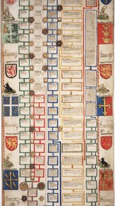MS Lewis E 201 Abschnitt 5, Chronik der Geschichte der Welt von der Schöpfung bis Woden, mit einer Genealogie von Edward IV, ca. 1461
