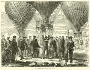 M. Gambetta auf dem Weg nach Tours, November 1870 von English School