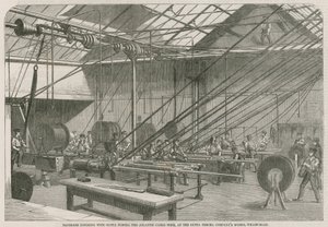 Maschinen zur Ummantelung des Atlantikkabels mit Guttapercha von English School
