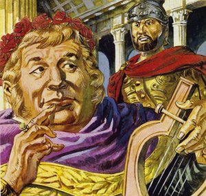 Der wahnsinnige Kaiser Nero bat Tigellinus, Rom in Brand zu setzen