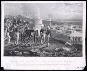 Major Eyre vertreibt die Oude-Rebellen aus Allahabad, veröffentlicht von The London Printing and Publishing Company Limited, 1857 von English School