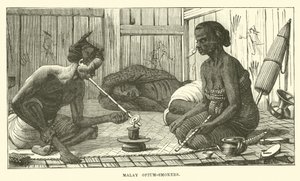 Malaiische Opiumraucher von English School