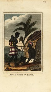 Mann und Frau aus Issinia, Guinea, Westafrika von English School