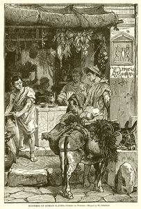 Sitten der römischen Sklaven. Straße in Pompeji