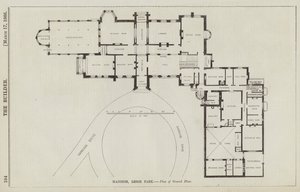 Herrenhaus, Leigh Park, Grundriss des Erdgeschosses (Gravur)