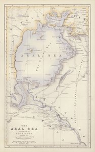 Karte: Das Aralsee, nach Khanikoff, gezeichnet von Augustus Petermann (Farblithografie)