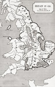 Karte von Britannien im Jahr 626, aus 