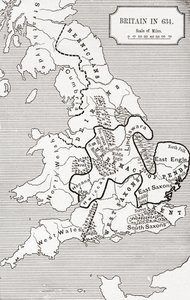 Karte von Britannien im Jahr 634, aus 