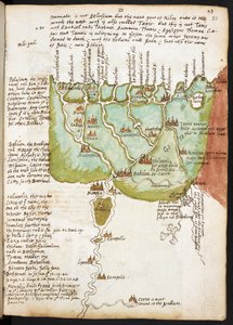 Karte von Unterägypten, aus dem Notizbuch von Sir Walter Raleigh (1552-1618), ca. 1606-08 von English School